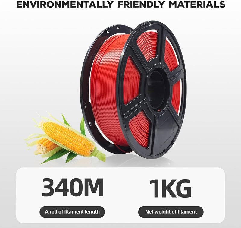FLASHFORGE خيوط PLA 1.75 مم حمراء، خيوط طابعة ثلاثية الأبعاد 1 كجم (2.2 رطل) بكرة، دقة أبعاد +/- 0.02 مم، خيوط الطباعة ثلاثية الأبعاد سهلة الاستخدام وتناسب معظم طابعات FDM ثلاثية الأبعاد - Image 5